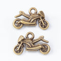 Vintage Style Metal Motorcycle Charm in 2 Metal Finishes view 5