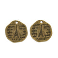 Paris Eiffel Tower Round Metal Charm in 2 Finishes view 5