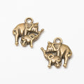 Mother and Calf Elephant Charms in Two Antique Finishes view 5