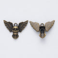 Winged Skull Metal Charm in Antique Bronze and Antique Silver view 5