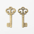 Ornate Key Metal Charm In 8 Finish Options for Jewelry Making view 8