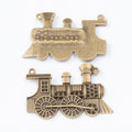 Steam Locomotive Metal Charm In 2 Finish Options for Jewelry Making view 5