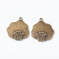 Rounded Tree Metal Charm Pendant For Jewelry Making And Craft Projects view 5