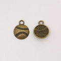 Detailed Baseball Charm Pendants in 7 Metal Finish Options view 6