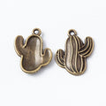 Antique Bronze and Silver Cactus Charms for Jewelry Making view 5