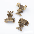 Windmill House Metal Charms in Antique Bronze and Silver Finishes view 5
