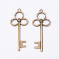Four-Loop Clover Key Metal Charm for Jewelry Making in Antique Bronze and Antique Silver view 5