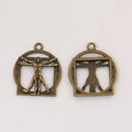 Vitruvian Figure Charm In 2 Metal Finishes For Jewelry Making view 5