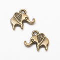 Patterned Elephant Charms in Two Antique Metal Finishes view 5