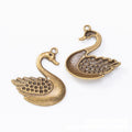Textured Swan Metal Charms in Two Antique Finishes view 5