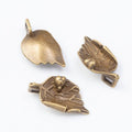 Textured Leaf Metal Charms in Six Vintage Finishes view 7