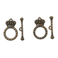 Crown Ring Toggle Clasps in Antique Bronze and Silver view 5
