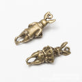 Flower Holding Rabbit Charm in 4 Metal Finishes for Jewelry Making view 6