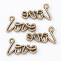 Love Script Charm in 2 Finishes for Jewelry Making view 5