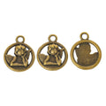 Round Cherub Angel Medallion Charm in Two Finishes view 5