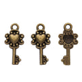 Ornate Heart Key Metal Charm Pendant in 2 Finishes for DIY Jewelry view 6
