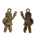Waving Christmas Figure Metal Charm in 2 Finishes for Jewelry Making view 5