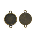 Double Loop Round Cabochon Connector Settings in Two Finishes view 5