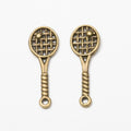 Badminton Racket-Shaped Metal Charm Pendants in 2 Finishes view 5