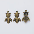 Round-Bodied Goldfish Charm In 2 Metal Finishes For Jewelry Making view 5