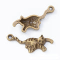 Walking Cat Charms in Two Antique Metal Finishes for Jewelry Making view 5