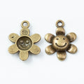 Smiling Sunflower Charm in 2 Metal Finishes for Jewelry Making view 5