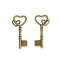 Double Heart Key Metal Charm for Jewelry Making in Antique Bronze and Antique Silver view 5