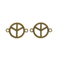 Two-Loop Peace Sign Connectors in Bronze and Antique Silver view 5