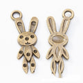 Vintage Finish Metal Long Ear Rabbit Charms in 2 Style Options view 5