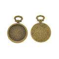 Pocket Watch Shape Round Cabochon Settings in Two Finishes view 5