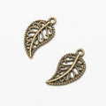 Filigree Curved Leaf Charm in Multiple Metal Finishes for Jewelry Making view 8