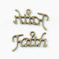 Script Faith Word Charms in Antique Bronze, Antique Silver view 5