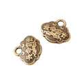 Chinese Lock Shaped Metal Charms in Two Antique Finishes view 5