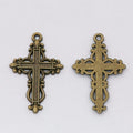 Layered Ornate Cross Charm in Multiple Metal Finishes for Jewelry Making view 5