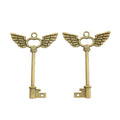 Vintage Winged Key Charms in Multiple Finishes for Jewelry Making view 7