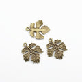 Textured Maple Leaf Metal Charms in Two Antique Finishes view 5