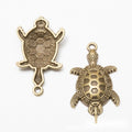 Antique Metal Turtle Charm Pendant With Textured Detail, 2 Finishes view 5