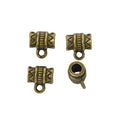 Patterned Three Way Bail Beads in Antique Bronze and Silver view 5
