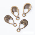 Engraved Teardrop Openwork Metal Charms in Two Finishes view 5