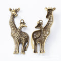 Pair Of Giraffes Charm Metal Jewelry Making Pieces view 5