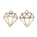 Open Diamond Outline Metal Charms in Four Metallic Finishes view 6