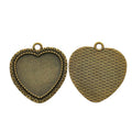 Ornate Heart Cabochon Settings in Antique Bronze, Antique Gold, Antique Silver view 6