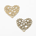 Bubble Heart Metal Charm 2 Finish Options Craft Supply view 5