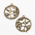Hummingbird Flower Charm in 2 Metal Finishes for Jewelry Making view 4