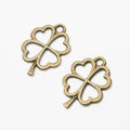 Open Four Leaf Clover Charm in Multiple Metal Finishes for Jewelry Making view 6