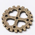 Six Spoke Gear Metal Charm in 4 Distinct Finishes for Jewelry Making view 6