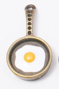 Fried Egg Pan Metal Charm in 3 Distinct Finishes for Jewelry Making view 6
