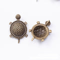 Patterned Turtle Pendant Charm in Two Antique Finishes view 5