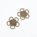 Open Five Petal Flower Connector in Two Antique Finishes view 5