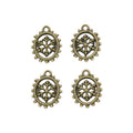 Round Framed Snowflake Charms in Four Metal Finishes view 6